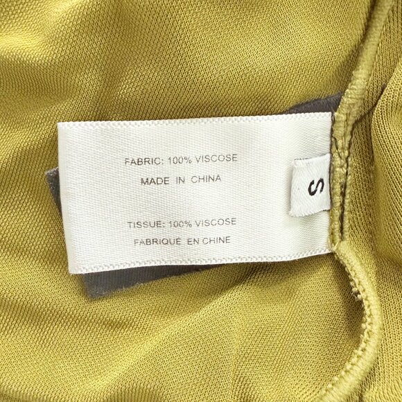 Proenza Schouler White Label Sleeveless Ruched Button-Up Olive Green Viscose Top - Picture 6 of 6